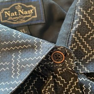 Men’s short sleeve shirt, Nat Nast, 70%, silk, 30% cotton collared shirt